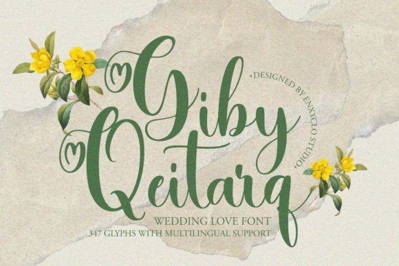 Giby Qeitarq: The Wedding Font with a Heartfelt Swash